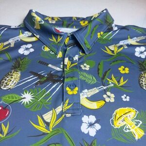 Grunt Style XL Party Polo Shirt Tropical Hawaiian Tactical‎ Rifle Golf Resort